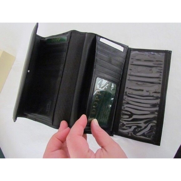 Vintage Dopp All Leather Black Checkbook Wallet Large Deadstock New in Boz - Picture 11 of 16